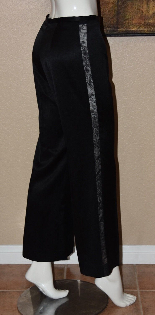 Oscar De LA Renta Tuxedo Cocktail Evening Party Lace Detail Dress Pants Size 6P